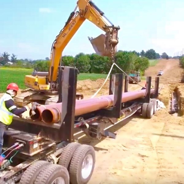 SANY SY235 Excavator Working on Pipeline with Hall Contracting